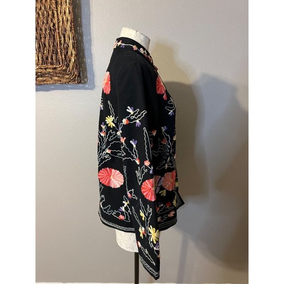 Drapers & Damons Embroidered Johnny Jacket PS Petite Small Was $250 - Picture 4 of 10